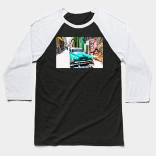 La Havana, Green Car In Cuba Baseball T-Shirt